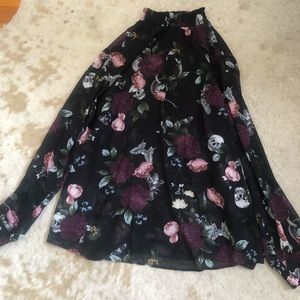 High Neck Sheer Floral Top